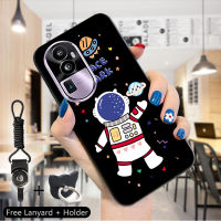 เคส PMP สำหรับ OPPO Reno10 Pro + 5G เคส Hp Oppo Reno10 Pro + 5G (แหวนใส่นิ้ว + เชือกเส้นเล็ก) การ์ตูนจักรวาลดาวเคราะห์ยานอวกาศ UFO รูปแบบเคสมือถือซิลิโคนนิ่มกันกระแทกยางโทรศัพท์ป้องกัน TPU เคสด้านหลัง