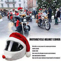 【Cw】Plush Creative Santa Hat Motorcycle Helmet Cover Christmas Style Helmet Cove