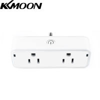 KKmoon Smart Plug Dual Wi-Fi Plugs 2 In 1 Extenders Socket ทำงานร่วมกับ Alexa Goo-Gle Home Smart Life App ไม่ต้องใช้ฮับตารางเวลาและเวลาอิสระหรือร่วมกัน