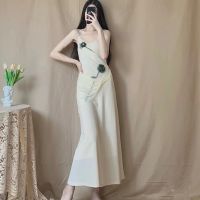 French style restoring ancient ways design feeling small temperament round rattan dress backless condole super long holiday dress female