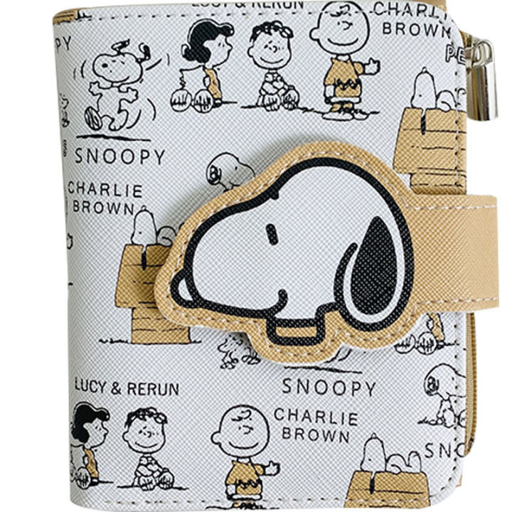 กระเป๋าสตางค์ยาวสั้นสั้นลายการ์ตูน-snoopy-แนวเกาหลีน่ารักกระเป๋าสตางค์ใส่เหรียญไม่มีกระเป๋าใส่บัตร