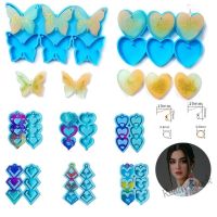 【Ready Stock】 ﹍☍℡ C14 CHK Butterfly /Heart Shape Epoxy Resin Mold Pendant earing DIY silicone Molds Jewelry making tools