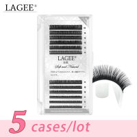 LAGEE 5caseslot All Size Eyelash Extensions Individual Premium Faux Mink Synthetic Fake False Eyelashes soft and natural