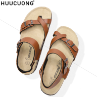 Giày Sandal Unisex Huucuong xỏ ngón nâu đế trấu handmade thumbnail