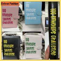 ESTRUS FASHION เครื่องหนังแท้ แฟ้มแบบซองจดหมาย100 A5 พร้อมเงินสด ซองจดหมายส่วนลดความท้าทาย ประหยัดเงินเงิน พีวีซีพีวีซี แฟ้มงบประมาณ คนรักการรัก