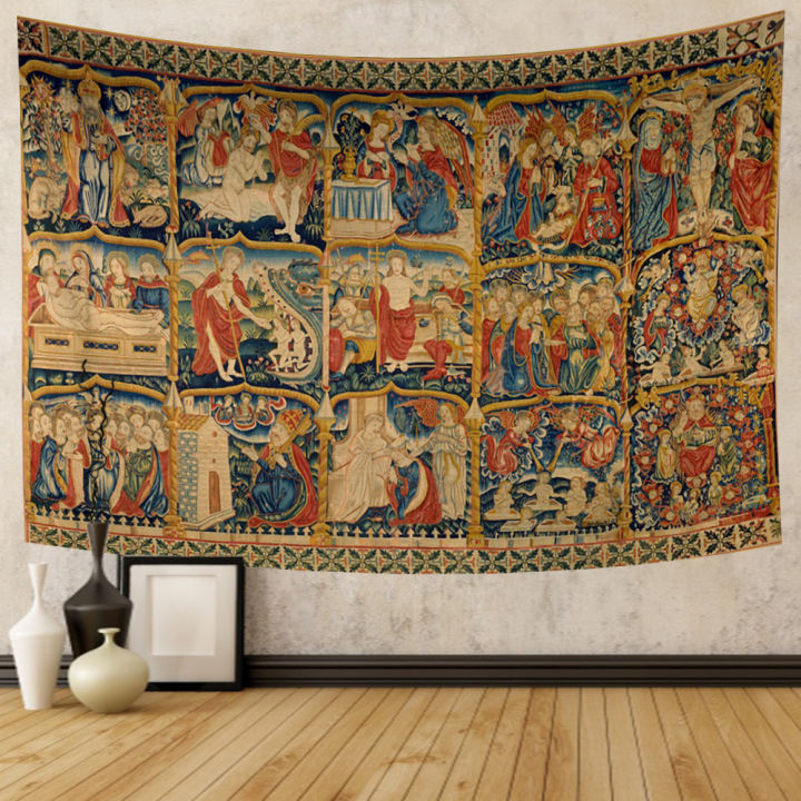 medieval-lady-and-the-unicorn-tapestry-wall-hanging-multifunction-home-decor-background-decor-bedspread-blanket-mat-covering