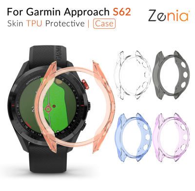 Zenia ที่มีสีสัน TPU ผิวเคสครอบป้องกันสำหรับ Garmin Approach S62กีฬาอุปกรณ์เสริมสำหรับนาฬิกาอัจฉริยะ