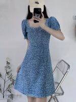 Jiaxin preferred Uniqlo spring and summer temperament holiday style floral denim treasure dress