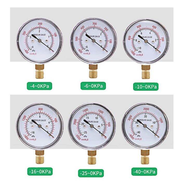 4/6/10/16/25/40 0 KPA Bellows Pressure Gauge Vacuum Pressure Gauge Vacuum Negative