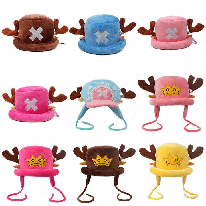 kawaii-ญี่ปุ่นอะนิเมะ-one-p-iece-ของเล่นตุ๊กตาคอสเพลย์โทนี่-c-hopper-ตุ๊กตาผ้าฝ้ายหมวกฤดูหนาวที่อบอุ่นหมวกการ์ตูนหมวกสำหรับเด็กของขวัญ
