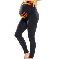 【LZ】 Leggings de maternidade sobre a barriga Gravidez Yoga Pants Active Wear Roupa interior treino Butt Lifter Shapewear