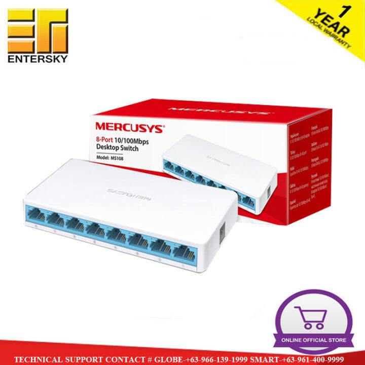 Mercusys MS108 8-Port 10/100Mbps Desktop Switch | Lazada PH