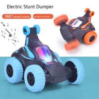 [AhQ ornaments] Electric 360 ° Tumbling Stunt Toy Car Lighting Music Universal Electric Roll Stunt Vehicle Automatic Roll Toy Car For Kids Childr