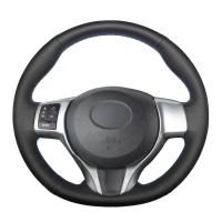 Hand-stitched Black PU Artificial Leather Steering Wheel Cover for Toyota Yaris Verso S Vitz Ractis 2010-2016 Subaru Trezia