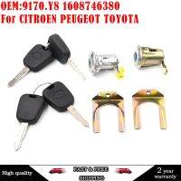 ชุดกุญแจถังล็อกประตูทรงกระบอกรถ05-14สำหรับเปอโยต์107ซีตรอง C1 Toyota Aygo 9170 Y8 1608746380 9135S2 9136 T0