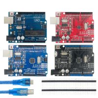 【คุณภาพสูง】Uno R3 Uno R3 Ch340G+Mega328P/Atmega16U2+Mega328P ชิป 16Mhz สําหรับ Arduino Uno R3 บอร์ดพัฒนาการเสริมพัฒนาการ + สาย Usb