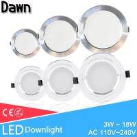 【CW】 Licht 5W 9W 15W 18W Silber Weiß Ultra Dünne 110V 220V runde Einbau Downlight Beleuchtung 12W