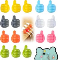 Silicone USB Cable Organizer Thumb Hooks Winder Wire Management Clips Cable Holder For Mouse Headphone Wall Hooks Hanger Storage Cable Management