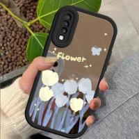 เคสสำหรับเคส Samsung A70 A70S ภาพสีน้ำมันเคสลายดอกไม้พื้นผิวกระจกเคสโทรศัพท์บางนุ่ม