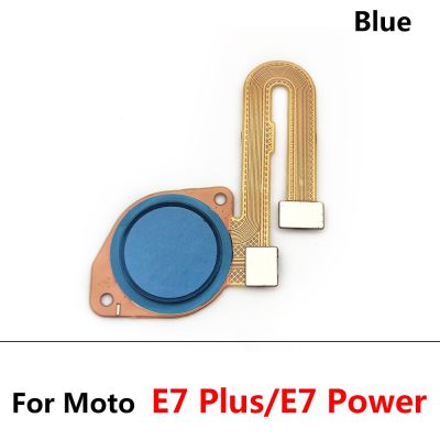 ใหม่ของแท้สำหรับ Motorola Moto E7 Power Plus ปุ่มโฮมสายเคเบิลแบบยืดหยุ่นเซนเซอร์ลายนิ้วมืออะไหล่สำรองสีฟ้าสีแดง