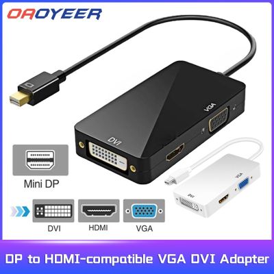 พอร์ตแสดงผล Mini DP แบบ3 In 1ไปยังสายสัญญาณแบบ DVI VGA ที่เข้ากันได้กับ HDMI สาย Mini DP แปลงสำหรับ MacBook พอร์ตจอแสดงผลขนาดเล็กอากาศสำหรับ Pro
