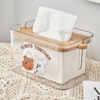 transparent tissue box Creative cartoon lifting paper towel storage box bamboo Kitchen and dining room tissue box