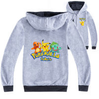 Pokémons Boy S Cotton + Polyester Jacket For Boys 15 Years Old Girls Hooded Zipper Sweater Long Sleeve Black/grey 3-16 Yrs Spring And Autumn Kid S Clothing