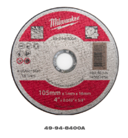 Milwaukee ?? ใบตัดสแตนเลส รุ่น 49 -94 -8400A ขนาด 4 นิ้ว 105 X 1.0 X 16 มม. ใบตัด มิว มิววอกี้ เครื่องมือช่าง