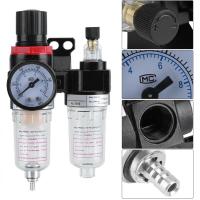 【Trusted】 【คลังสินค้าพร้อม】1/4 Water Lubricator Trap Air Compressor Filter Regulator Gauge Separator