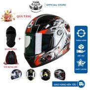 Mũ Bảo Hiểm Fullface AGU Tem Sói - BH 12 Tháng Tặng Khăn Trùm Ninja + Túi
