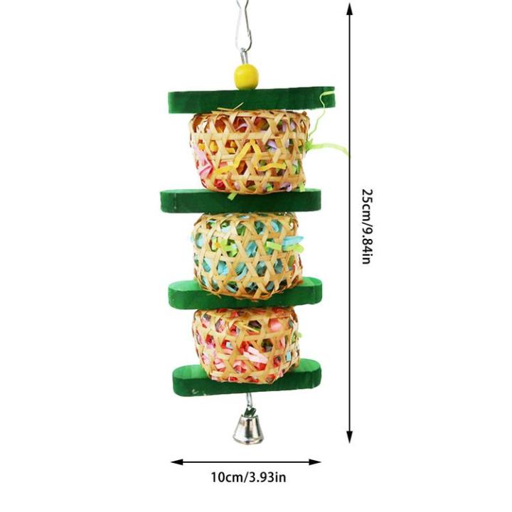 นกแก้วกัดของเล่นนกแก้วกรงกัดของเล่นไม้บล็อกฉีกขาดของเล่น-hangings-ระฆังกรงนกเคี้ยวของเล่นเหมาะสำหรับนกแก้วขนาดเล็ก-c-ockatiels-conures-ฟินช์นกแก้วมาคอว์นกแก้วรักนกอัตราแรก