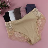 Parifairy y Plus Size Underwear Underpants Middle Waist Raised Hip Hollowed Lace Pants Intimates Body Panties