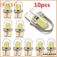 Sissi 10ชิ้น T10 194 W5W เคสโทรศัพท์แบบซิลิโคนเบาประตูหลอดไฟแบบกว้างไฟรถ LED