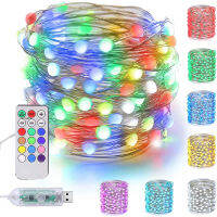 Fairy String Light USB 10m 5m Remote Control 12Color 18Key Garland Lamp Christmas Decoration Outdoor Lighting