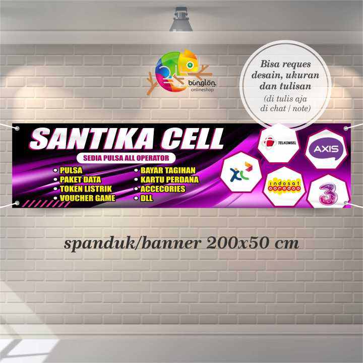 Spanduk Banner 200x50 Cm Spanduk Konter, Spanduk Pulsa, Spanduk ...