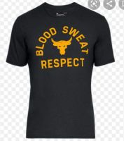 BLOOD SWEAT RESPECT Men Gym Shirt The Rock Bodybuulding.100cotton