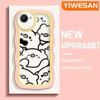 YIWESAN เคสสำหรับ Realme C30 C30s Narzo 50i Prime เคสเต็มหน้าจอลายหมูขอบคลื่นกันกระแทกแบบใสนิ่มเคสมือถือโปร่งใสลายกล้องถ่ายรูปที่สร้างสรรค์เคสซิลิกาเจลฝาครอบป้องกัน