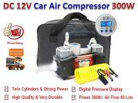 AWS ปั๊มลมไฟฟ้า DC 12V Car Air Compressor 300W ระบบ 2 ลูกสูบคู่ พร้อมถุงเก็บอย่างดี