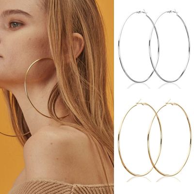 【YP】 Fashion Alloy Large Earrings Big Hoop Gold Color Round for Jewelry
