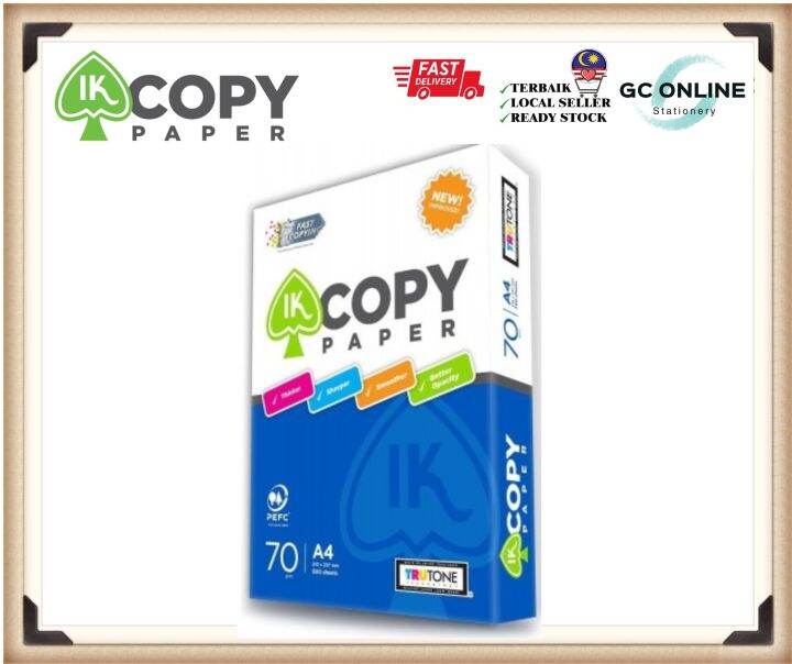 IK Copy A4 Paper 500 Sheet 70Gsm / Kertas A4 500 Helai 70Gsm Lazada