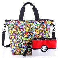 LeSportsac 2022ใหม่โปเกมอนแบรนด์ร่วมกระเป๋าถือ Pikachu กระเป๋าสะพายไหล่เดียวกระเป๋าโท้ท4360