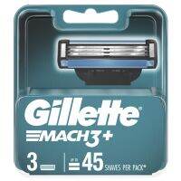 Gillette Mach Tree+ Spare Razor Blades, Pack of 3 Gillette ยิลเลตต์ มัคทรี+ ใบมีดโกนหนวด สำรอง แพ็ค 3 ชิ้น