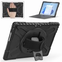 Casing Tablet สำหรับ Microsoft Surface Pro 9 13 "เต็มรูปแบบเคสกันกระแทกสำหรับแท็บเล็ตงานหนักฝาครอบ PC TPU 360 ° กันกระแทกและมีขาตั้งหมุนได้