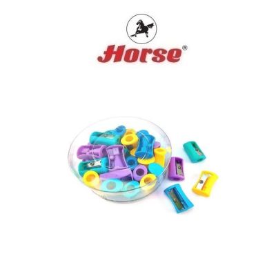 Horse ตราม้า กบเหลาดินสอ พลาสติก H-001 บรรจุ 36 ตัว/กระป๋อง จำนวน 1 กระป๋อง