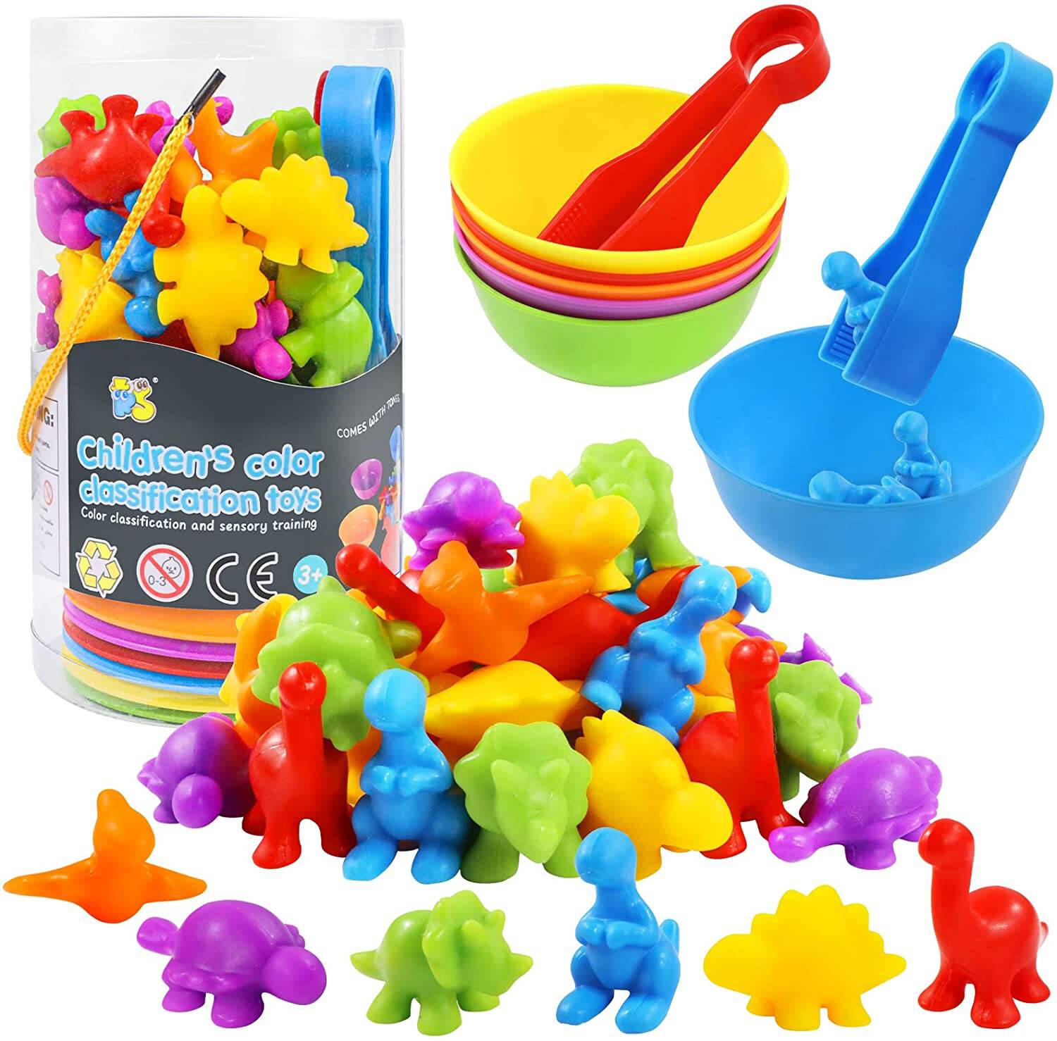 Rainbow Counting Soft Rubber Animal Montessori Toy dinosaur mainan pemadanan alat pendidikan MathTeaching awal mainan kemahiran Motor halos untuk 4 5 6 tahun Boys Girls