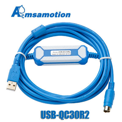 USB-QC30R2สำหรับMitsubishi Q SeriesเขียนโปรแกรมพีแอลซีสายMELSEC USB/RS232ดาวน์โหลดสายเคเบิลข้อมูลสนับสนุนWIN7/XP