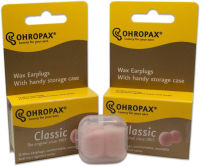 2 Pack of Ohropax Reusable Wax/cotton Ear Plugs (24 Plugs Total) with Clear Carrying Case