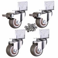 4pcs Furniture Casters Wheels Soft Rubber Swivel Caster Quite Roller wheels for trolley Baby Crib Bed Wheels Household Accessory Furniture Protectors