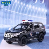 Nicce 1:32 Toyota Prado Police Model Toy Alloy Diecast Car Simulation Music Light Pull Back Toys Vehicle for Gifts A178