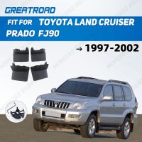 แผ่นกันกระเซ็นแผ่นบังโคลน4ชิ้นสำหรับ Toyota Land Cruiser พราโด FJ90 1997 1998 1999บังโคลนด้านหน้าและด้านหลัง2001-2002ชิ้น